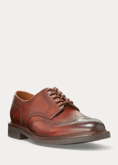 Tenis Polo Ralph Lauren Hombre Marrom - Asher Leather Wingtip - COEMP7123